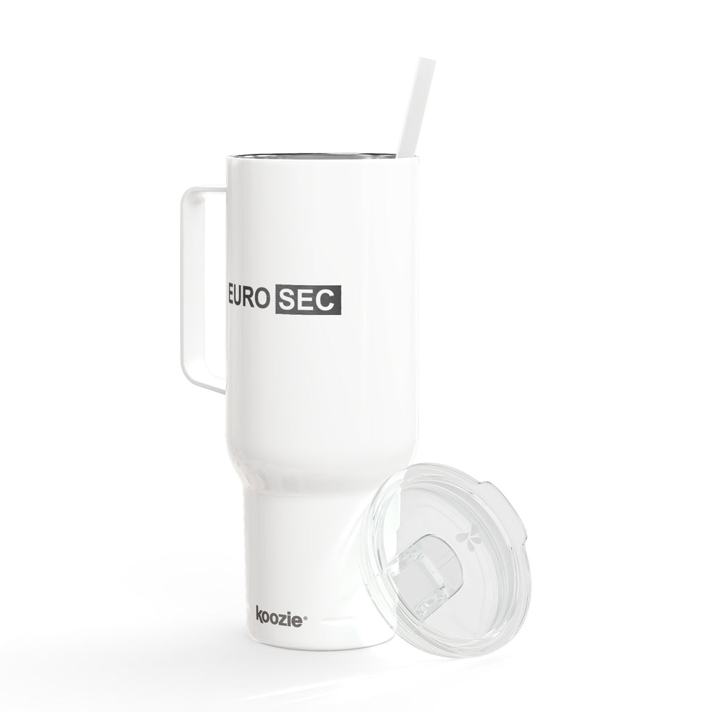 40oz Isolierbecher mit Gravur, Deckel & Strohhalm – EuroSec Logo Travel Mug
