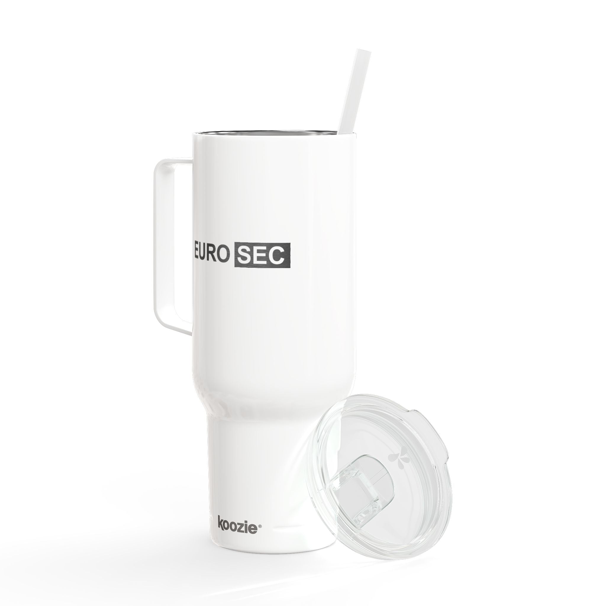 40oz Isolierbecher mit Gravur, Deckel & Strohhalm – EuroSec Logo Travel Mug
