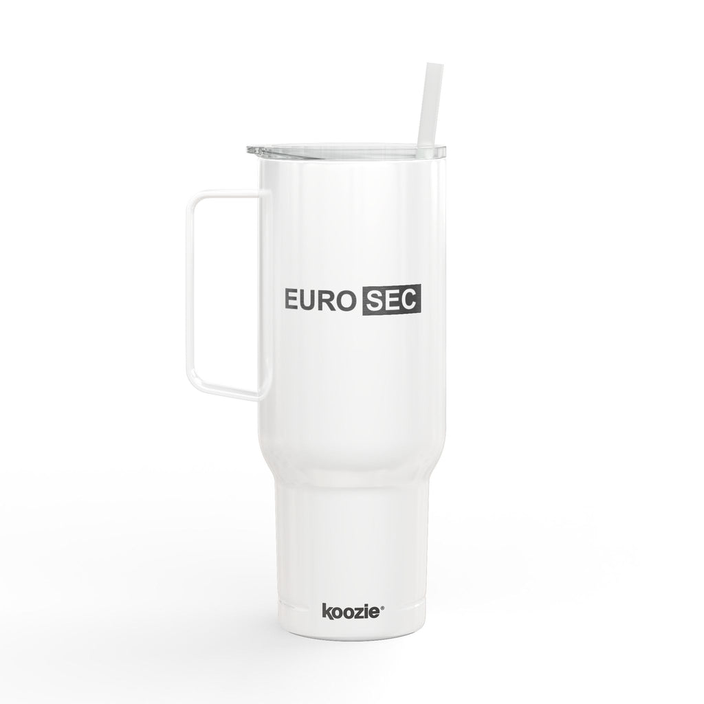 40oz Isolierbecher mit Gravur, Deckel & Strohhalm – EuroSec Logo Travel Mug