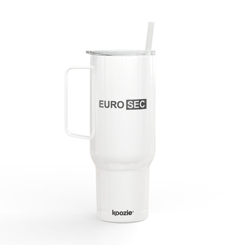 40oz Isolierbecher mit Gravur, Deckel & Strohhalm – EuroSec Logo Travel Mug